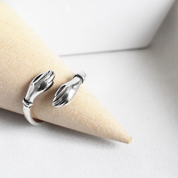 Friendship ring, ring for friendship, silver holding ring, stacking ring silver - Picture 3 of 6